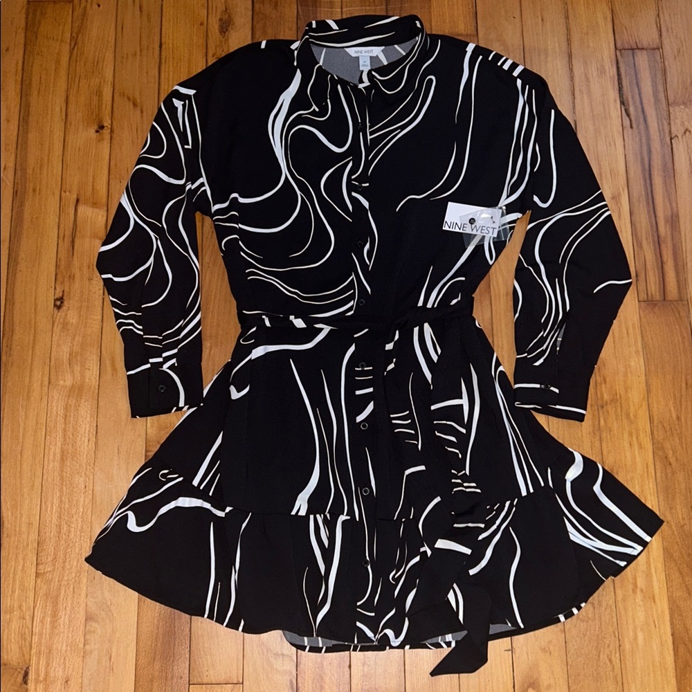 NWT Nine West Women's Ruffle Hem Dress